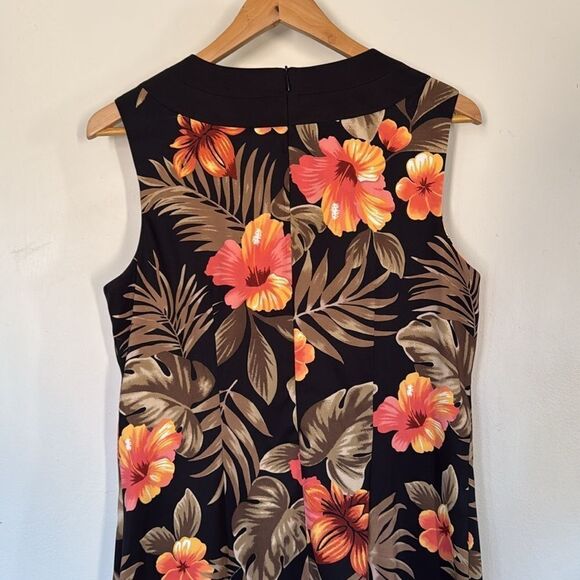 AB Studio Tropical Floral Sleeveless Shift Dress Size 12 Vibrant‎ Summer - Picture 4 of 8